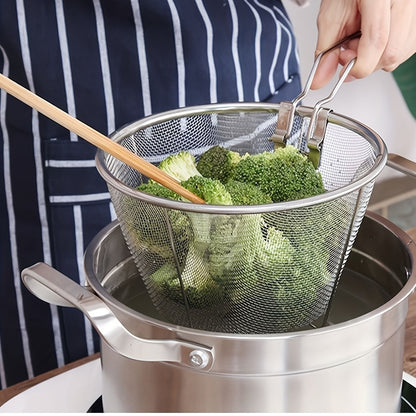 Multifunctional Foldable Stainless Steel Colander for Kitchen Use