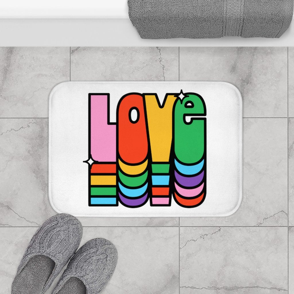 Rainbow Love Bath Mat