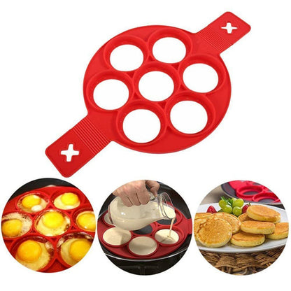 HeartShaped Nonstick Silicone Pancake  Egg Maker  Red