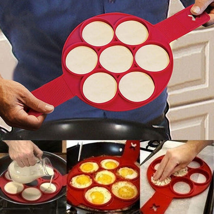 HeartShaped Nonstick Silicone Pancake  Egg Maker  Red