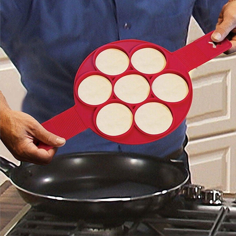 HeartShaped Nonstick Silicone Pancake  Egg Maker  Red