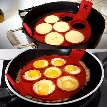 HeartShaped Nonstick Silicone Pancake  Egg Maker  Red