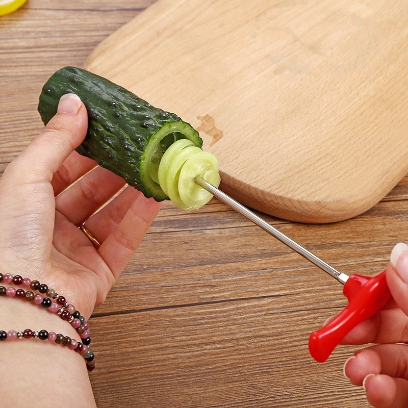 Stainless Steel Spiral Vegetable Slicer for Easy Salad Prep