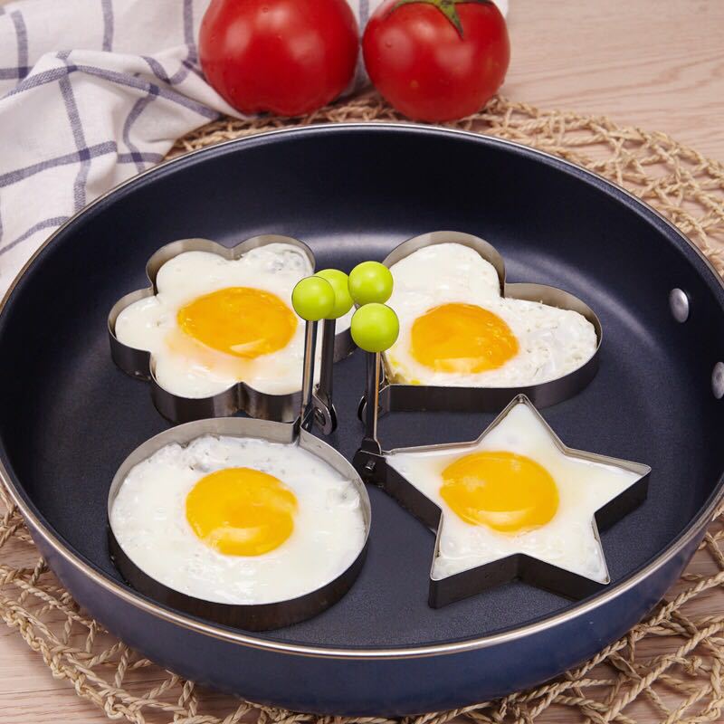 Stainless Steel Kawaii Egg Ring Molds  4 Pack