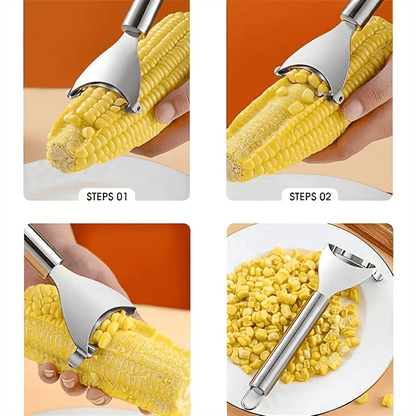 Ergonomic Stainless Steel Corn Peeler EasyGrip Dishwasher Safe