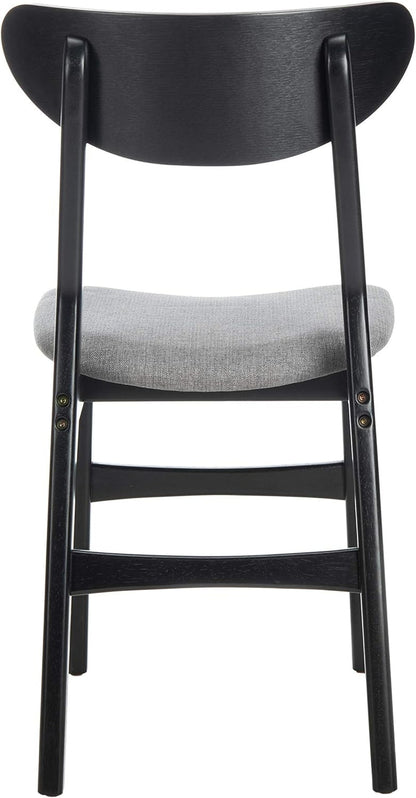 Home Lucca Retro Black and Grey Cushion Dining Chair, Set of 2