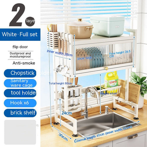 Kitchen Sink Storage Stand Surface Washed Bowl And Chopstick Rack