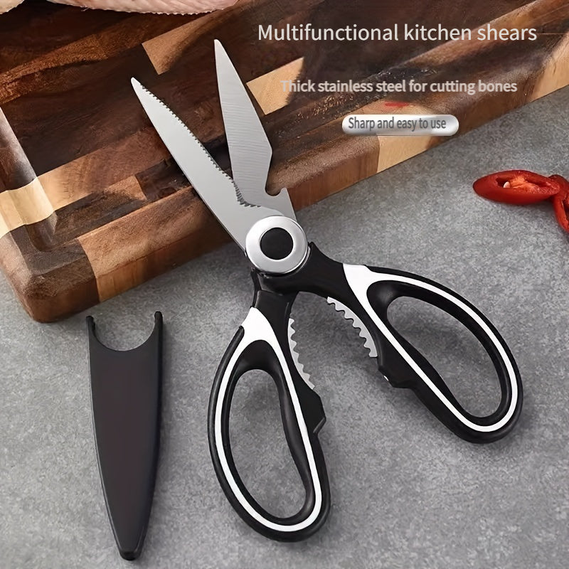 Multifunctional Stainless Steel Kitchen Scissors with Nut  Bottle