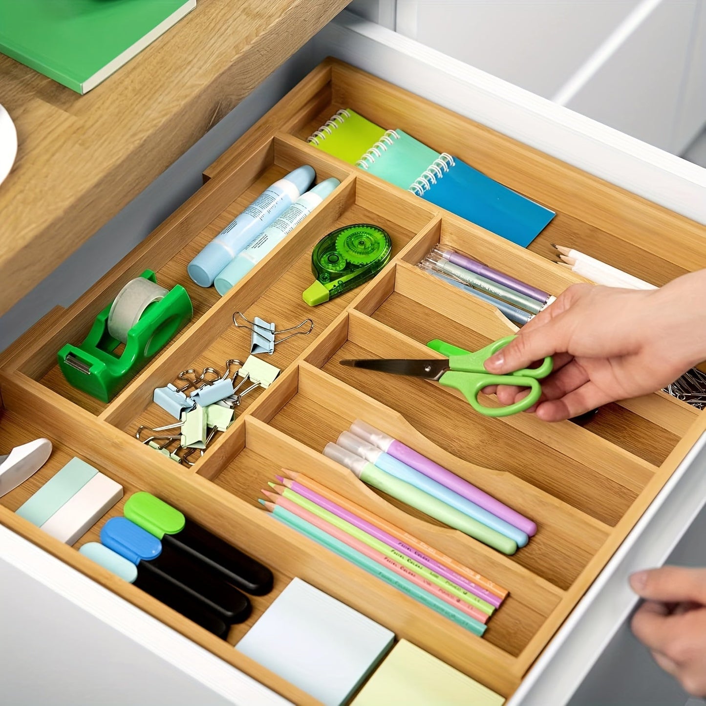 Bamboo Silverware Organizer - Expandable Kitchen Drawer and Cutlery