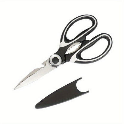 Multifunctional Stainless Steel Kitchen Scissors with Nut  Bottle