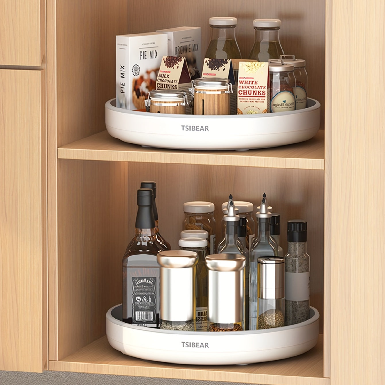 1pc 360° Rotating Kitchen Organizer - Multifunctional Storage for