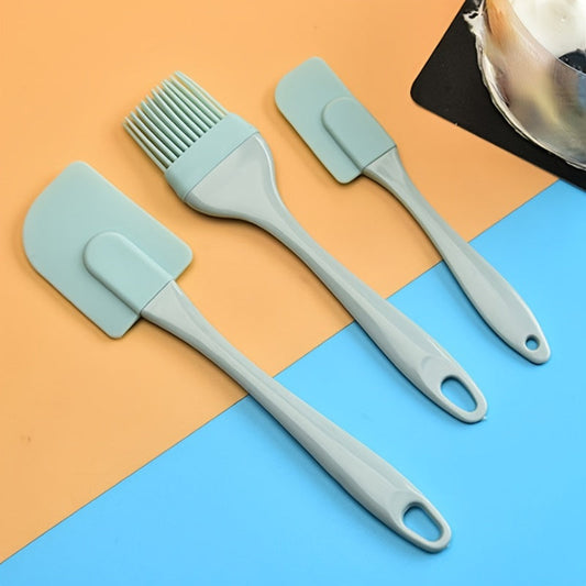 3Piece Silicone Spatula  Oil Brush Kitchen Set