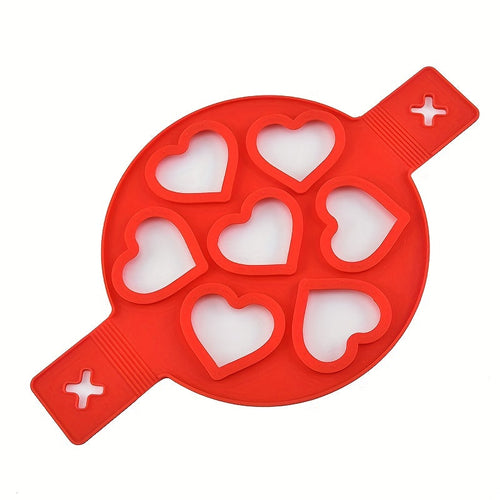 HeartShaped Nonstick Silicone Pancake  Egg Maker  Red