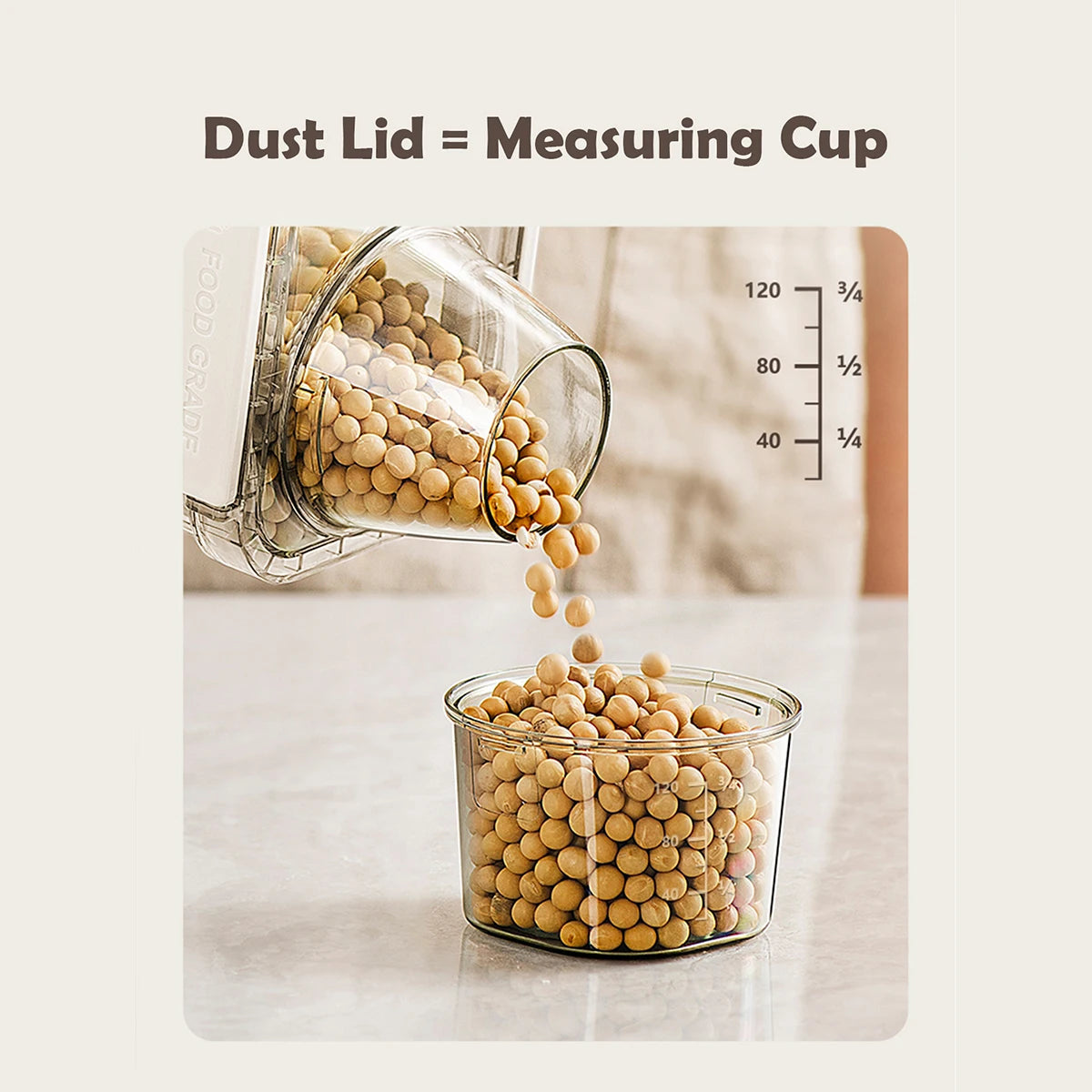 Cereal Containers Storage with Measuring Cup Cereal Dispenser Airtight