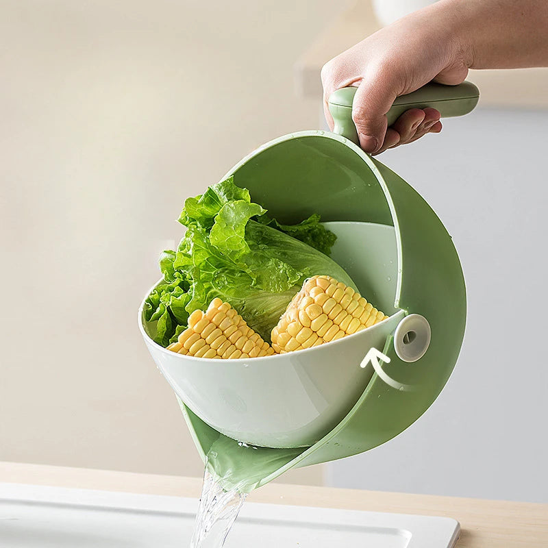 Household Multifunctional Double-layered Vegetable Sink Drain Basket