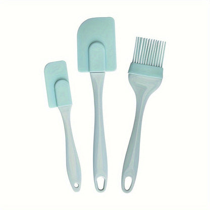 3Piece Silicone Spatula  Oil Brush Kitchen Set