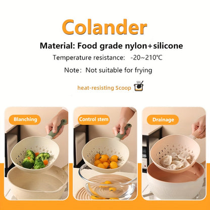 HighTemperature Resistant Long Handle Kitchen Colander