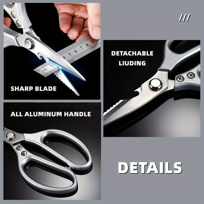 Versatile Stainless Steel Kitchen Shears with Nutcracker  Opener