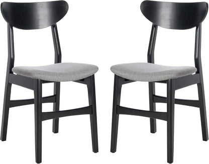 Home Lucca Retro Black and Grey Cushion Dining Chair, Set of 2