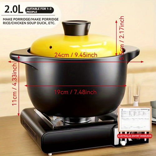 Versatile Ceramic Cooking Pot with Lid  Dishwasher Safe